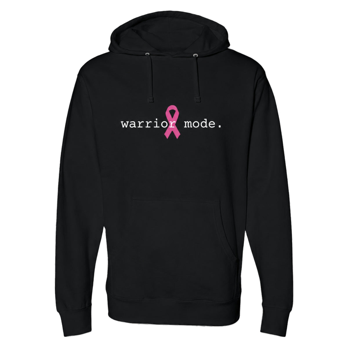 A black pullover hoodie with a pink awareness ribbon and the text 'you matter.' printed on the center chest, shown against a plain white background.